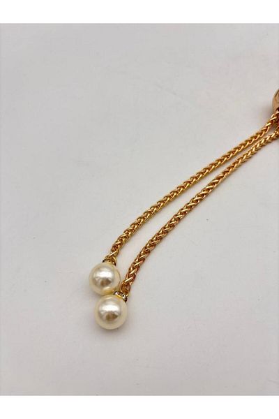 angel çanta aksesuar Angel Bag Accessory Pearl Chain Bag Drawstring Light Gold Color