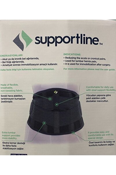 Supportline Çalışma Korsesi Lumbosakral Plastik Balenli Destekli Kayması