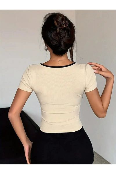 npLStore Women's Bow Detailed Crop Blouse