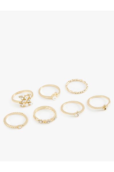 Koton Set of 7 Rings with Stone Detail