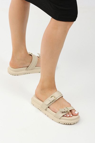 Peta Women's Double Buckle Comfortable Sole Slippers