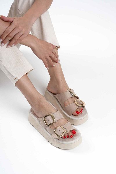 Zerenyus Τοποθετήστε Premium Beige Suede Slippers