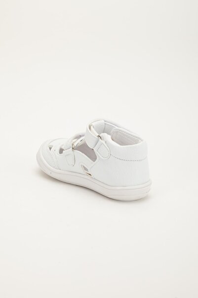 Dilimler Ayakkabı Şirinbebe Orthopedic Baby Boy Firstadım Shoes White Double Velcro Side Open