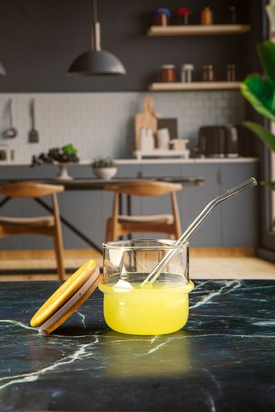 Lizzy Mini Size Soft Drink Glass with Straw