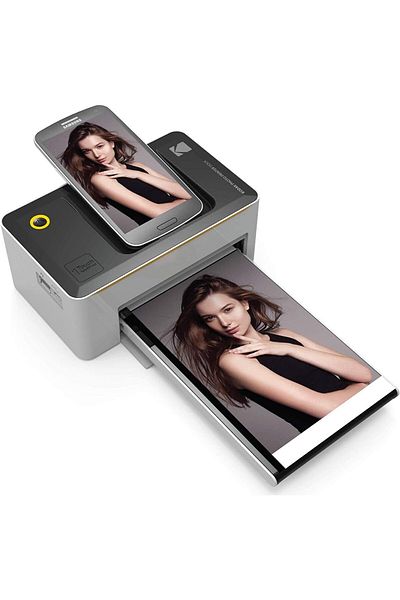 Kodak طابعة صور فورية محمولة مقاس 4×6 بوصات مزودة بخاصية Dock & Wi-Fi، مطبوعات ملونة كاملة الجودة - متوافقة