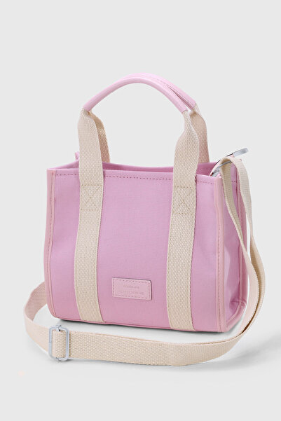 Housebags Pembe Kanvas Omuz Askılı Tote Çanta 278