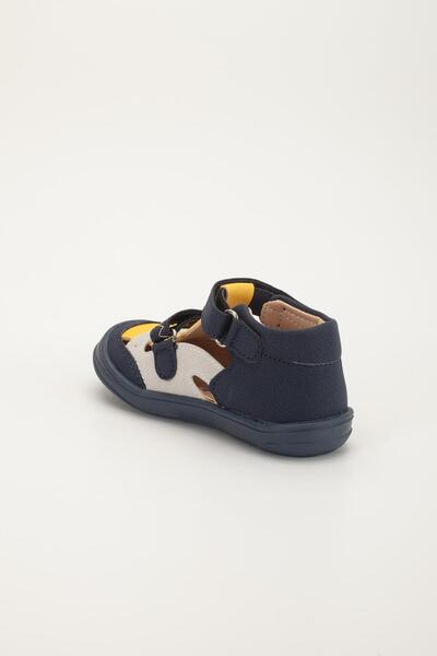 Dilimler Ayakkabı Şirinbebe Orthopedic Baby Boy Firstadım Shoes Yellow Double Velcro Side Open
