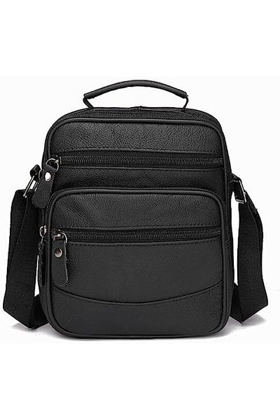 Generic iCozzier Men's Shoulder Bag Leather Messenger Bag Business Travel Crossbody Pack Satchel Casual Hand