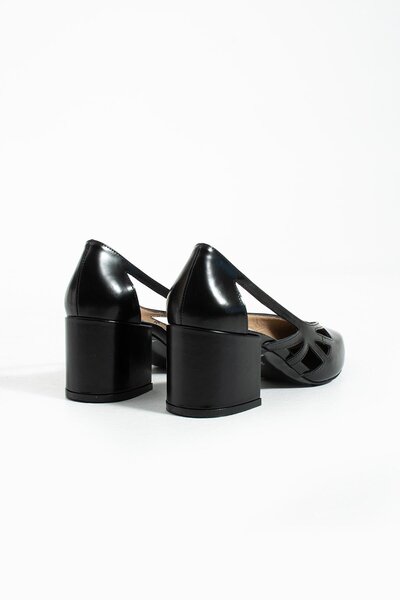 FOLLİNİ Kadın Hakiki Deri Klasik Topuklu Ayakkabı Siyah