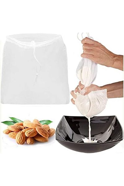 LERORO 2 Pcs Pro Quality Nut Milk Bag - Big 12X12 Commercial Grade - Reusable Almond Milk Bag & All