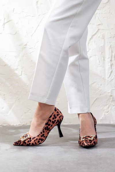 Adım Adım Women's Leopard Patterned Heeled Shoes