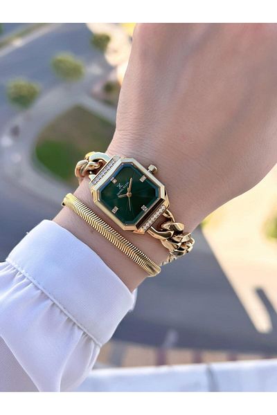Daniel Klein Sports Chain Cord Cornered Series 2 Years Warranty Women's Wrist Watch+Bracelet 10836.3