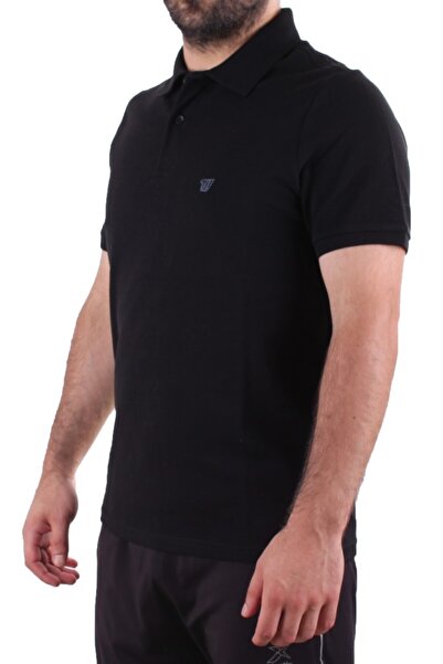 Twister Jeans Twister 2341 Black Casual Short Sleeve Regular Cut Cotton Polo Neck Men's T-Shirt