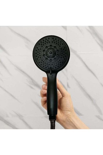 Generic ITG Matte Black Handheld Showerhead, High Pressure, 5 Spray Modes, Water-Saving, SASO Certified