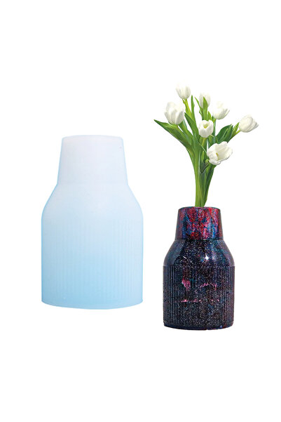 Getshopmini Epoksi Çiçek Vazo Beton Saksı Taş Tozu Kalıbı Koni Şişe Model Çiç...