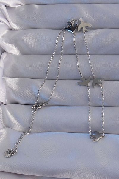 Clariss 316L Steel Silver Color Bird Model Necklace