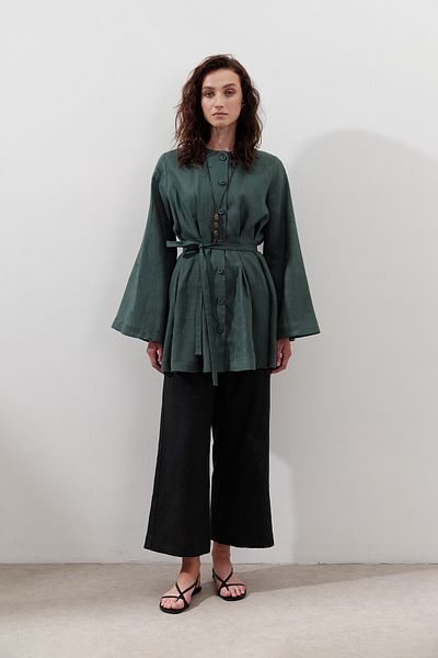 Manuka Linen Wide Leg Pants Black