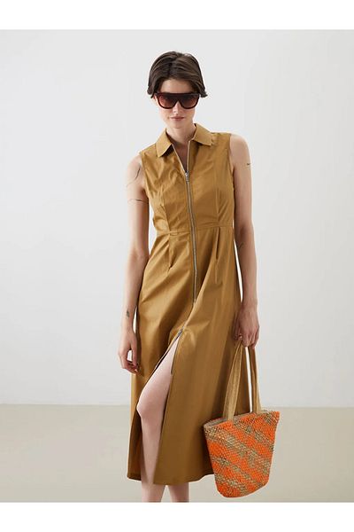 LC Waikiki Lcw Vision Sari Shirt Collar Poplin Dress