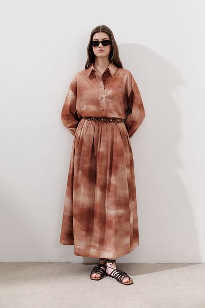 Manuka Patterned Cotton Light Skirt Tile