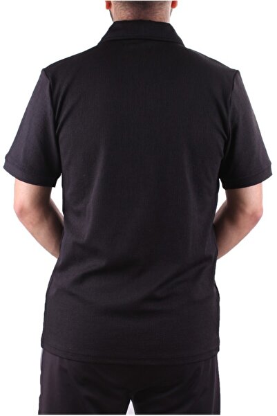 Twister Jeans Twister 2290 Black Casual Short Sleeve Regular Cut Cotton Zipper Polo Collar Men's T-Shirt