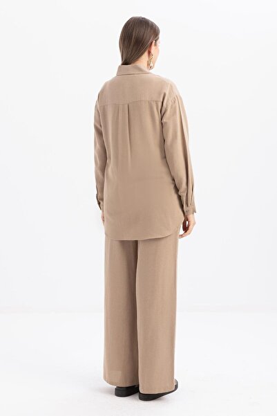 ALLDAY Mink-Large Pocket Linen Trousers Suit