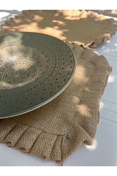 DİLETTO Set de 6 șervețele americane din pânză de iută din paie