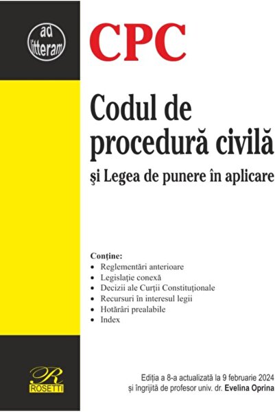 Editura Rosetti Codul de procedura civila. Editia a 8-a, actualiza
