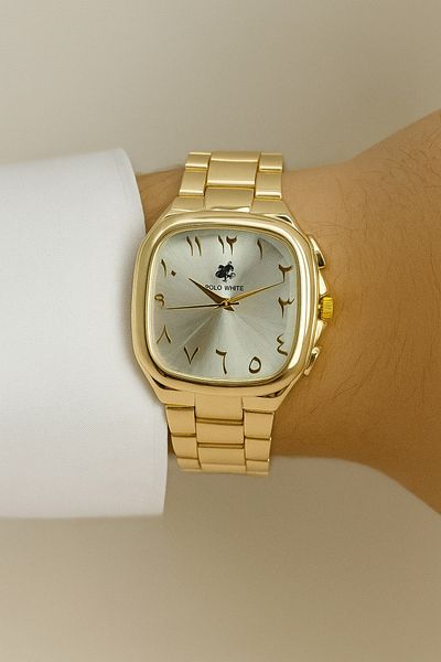 PW POLO WHITE Arabic Numeral Men's Wristwatch