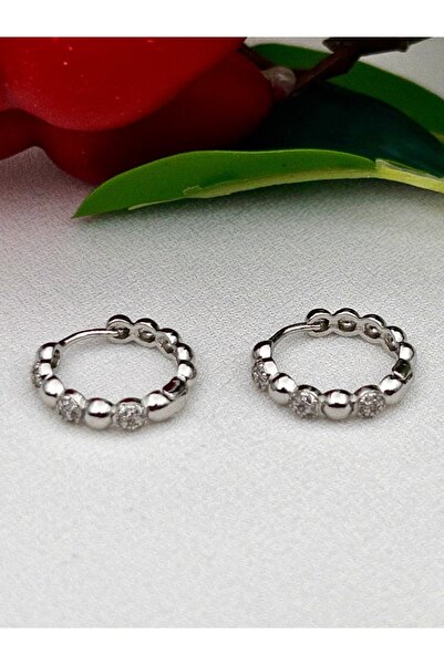 Siya Silver Zircon Stone Dorika Steel Earrings with Topcuk - 2 cm