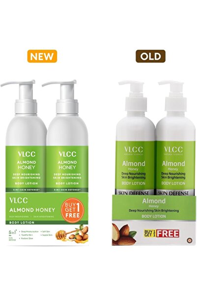 VLCC - لوشن الجسم بعسل اللوز المغذي بعمق والمفتح للبشرة، 350 مل (عبوة من قطعتين)