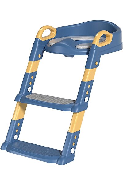 Arabest Potty Training Seat, Foldable Toilet Training Seat for Kids, with Adjustable Step Stool Ladder, BLUE