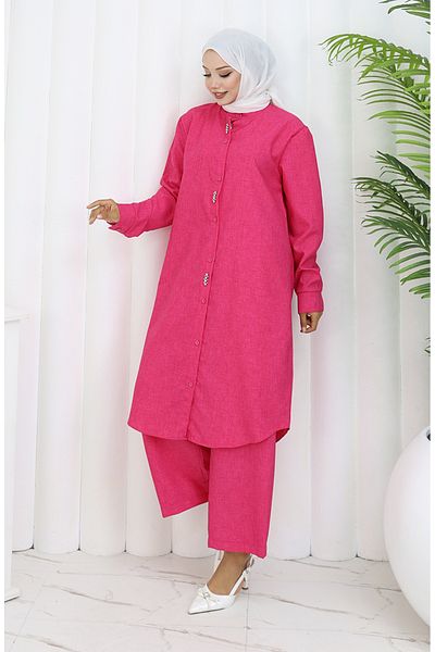 sefamerve Παντελόνι Stoned Tunic Σετ δύο τεμαχίων 2090-01 Φούξια