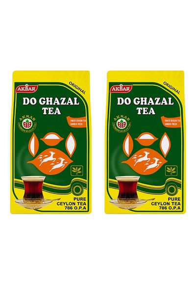 Do Ghazal Tea 400 g X 2 Pieces |   Akbar Premium Ceylon Tea |   100% Pure Ceylon Tea