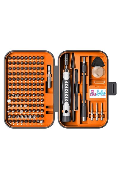 Sofia Concept 130in1 Precision Screwdriver Set, SofiaCONCEPT®, Telescopic Extension Rod, Magnetic, Black/Grey