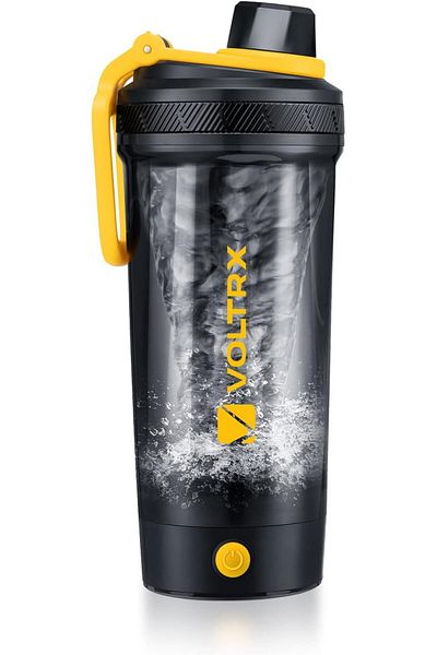 VOLTRX shaker Bottle, Gallium USB C Rechargeable Electric protein shake Mixer, Cups for protein and