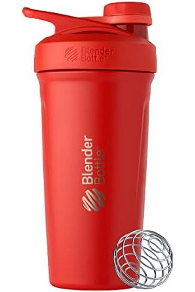 Carry Bottles Blender Bottle Strada Twist Cap Shaker Cup Insulated Stainless Steel Water with Wire Whisk, 24-Ounce