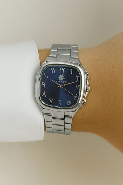 PW POLO WHITE Arabic Numeral Men's Wristwatch