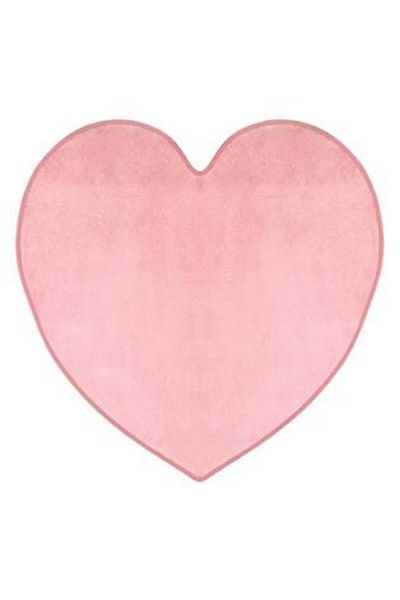 OEM Decorative Rug Imitation Fur Pink Heart 90 x 90 cm