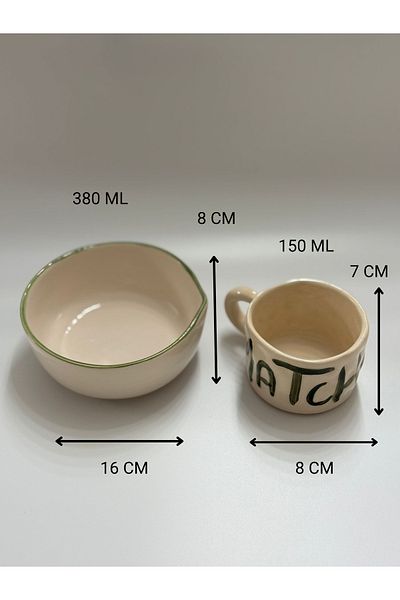 Most Home Matcha Line Mug + Bowl Ceramic Set