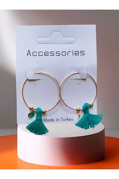madam shushu Tassel Hoop Earrings