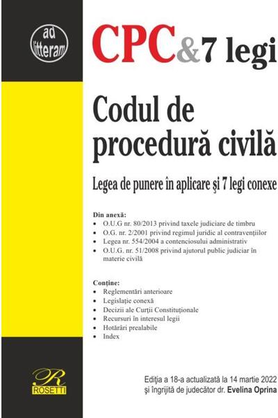Editura Rosetti Codul de procedura civila. Legea de punere in apli