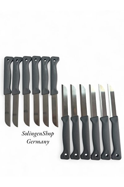 Solingen 12’li Mat Gri Meyve Sebze Bıçak Seti – Paslanmaz Çelik