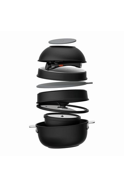 MasterPro SHARE PLAY Set of 10 non-stick cookware, black