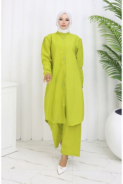 sefamerve Παντελόνι Stoned Tunic Σετ δύο τεμαχίων 2090-04 Fat Green