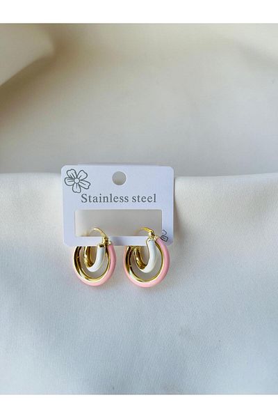 ESDE Pink Dangle Earrings Steel Do Not Tarnish