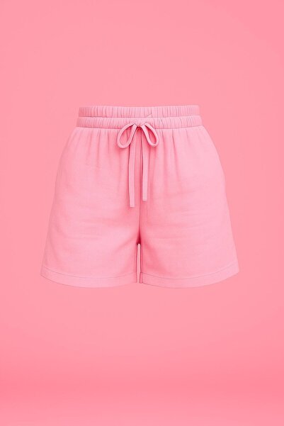 HAKKE Pocket Detailed Lace-Up 100% Cotton Muslin Shorts