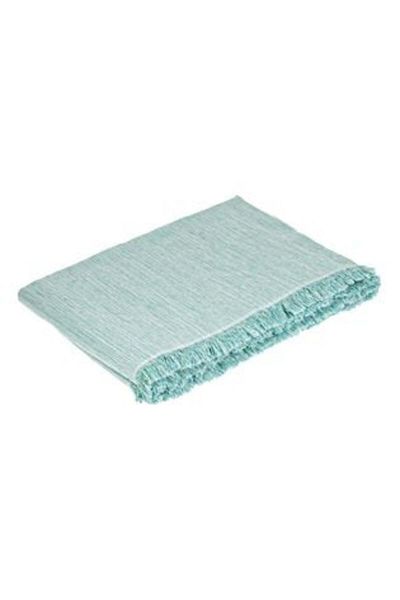 Jumbo Decorative Aqua Throw with Fringes for Three-Seater Sofa 280 x 175 cm