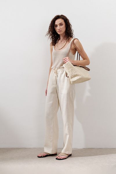 Manuka Linen Barrel Pants Vanilla