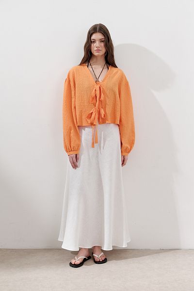 Manuka Textured Lace Bluz Orange