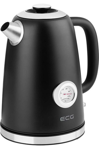 ECG Fierbător electric ECG RK 1700 Magnifica Nero, 1,7 litri, 2200 W, oțel inoxidabil
